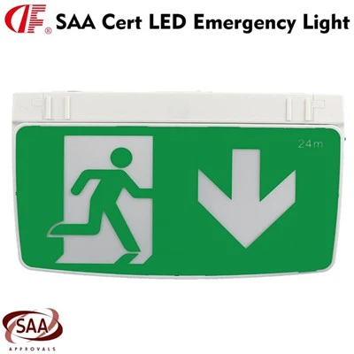 AUEXLED-02 Running Man Arrow Down Dvo-stranski viseči LED požarni izhodni znak s samotestiranjem
